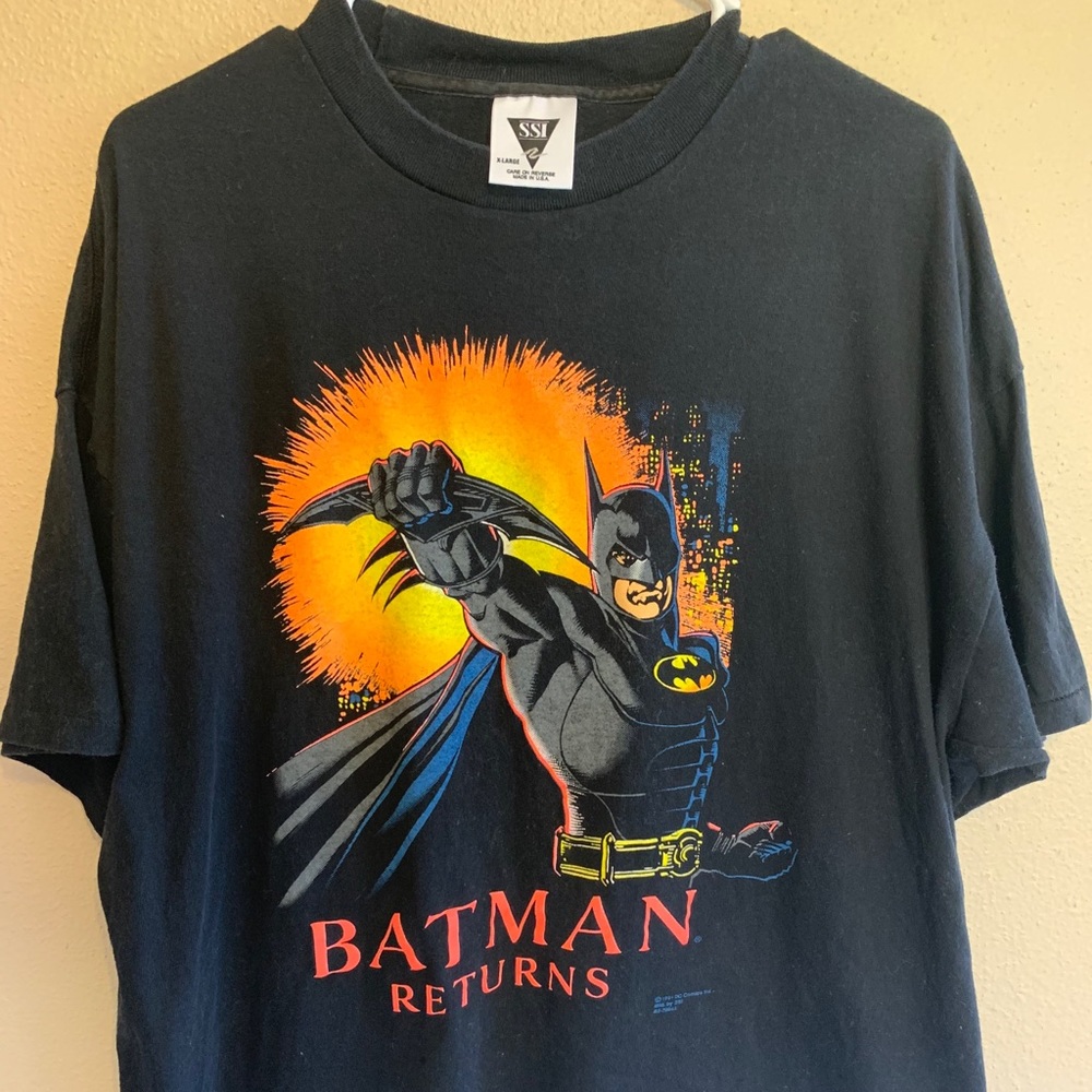 VTG 1991 DC Comics Batman Returns Black TShirt